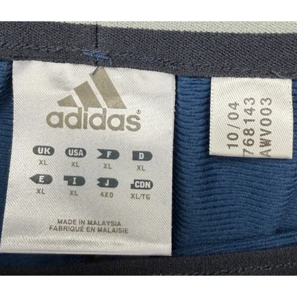 VTG 2004 Adidas Men's Track Pants‎ XL Blue Red Colorblock 100% Polyester RARE - Picture 6 of 9